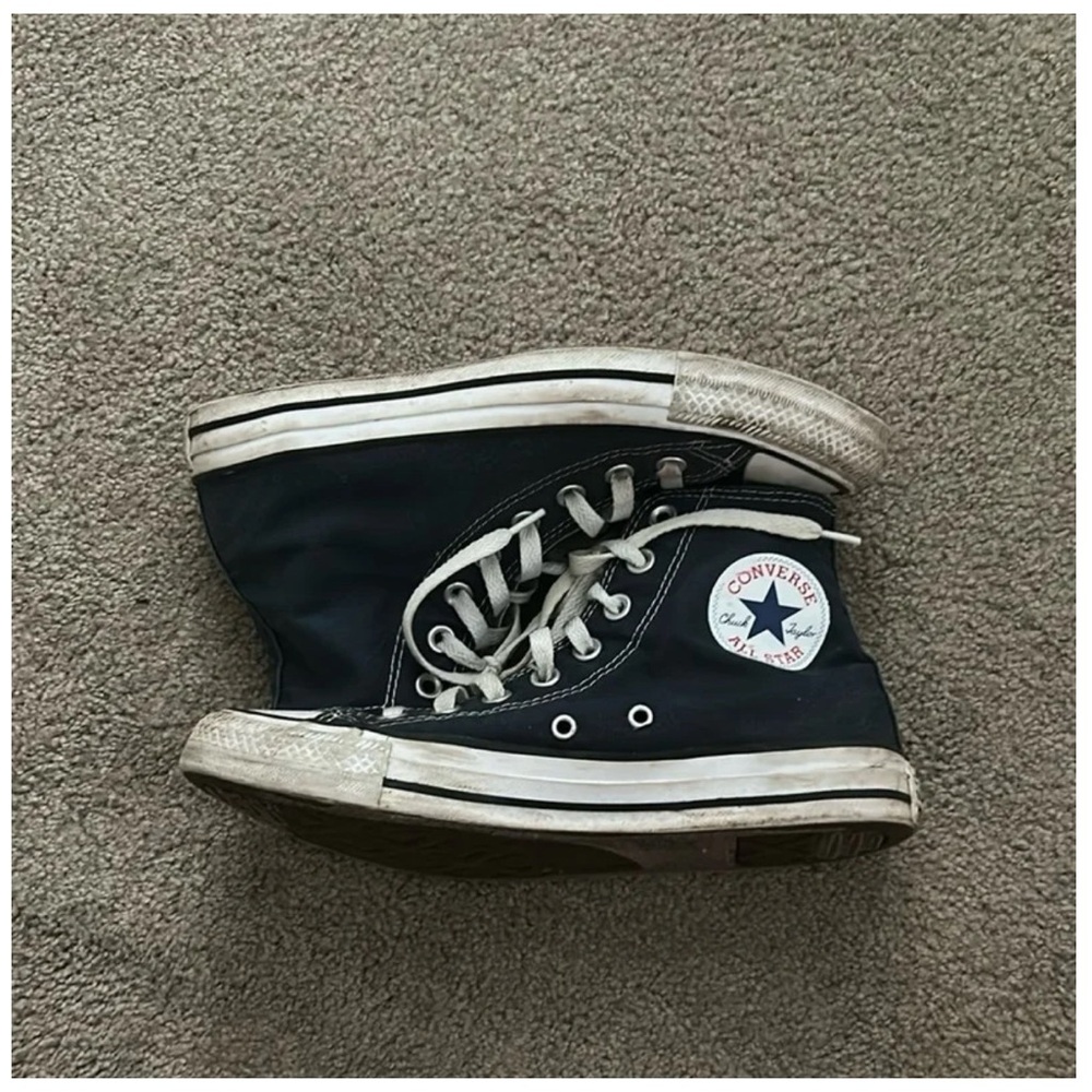 Navy Converse W8.5  High-Top Sneakers